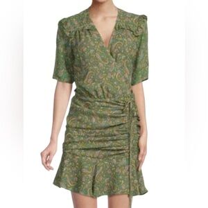 NEW Veronica Beard Dakota Paisley 100% Silk Mini Dress Fern Multicolor